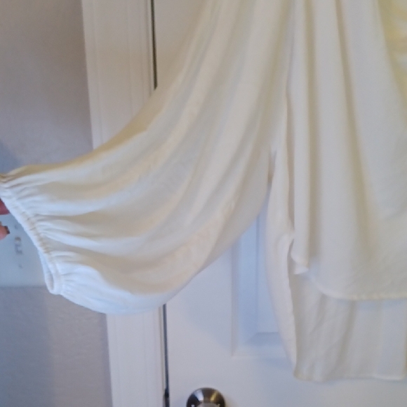 Free People Cream Drape Boho Blouse, NWT - Picture 5 of 6